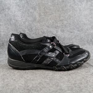 Skechers Shoes Womens 9 Casual Biker Sneaker Comfort Active Black Trainers